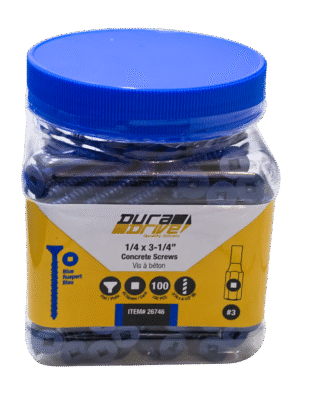 Dura drive Concrete Screws 1/4 x 3-1/4" 100 PCS
